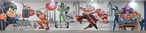 mural graffiti gimnasio Goku dragon ball superheroes